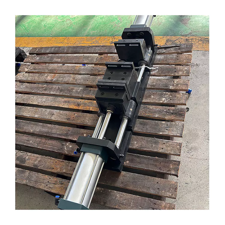 နှစ်ဆတည်းဖွင့်လှစ် pneumatic ပြားချပ်ချပ် vice